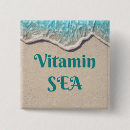 Vitamine-ZEE-knop Kieuwbakje Vierkante Button 5,1 Cm