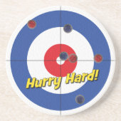 "Vite fort !" Dessous de verre en grès - (bleu) (Devant)