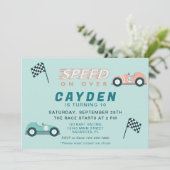 Vitesse Carte Course Anniversaire Fête Invitation (Debout devant)