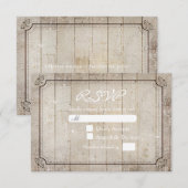 Vitnage Rustic Wooden Country Weddenschap RSVP Car (Voorkant / Achterkant)