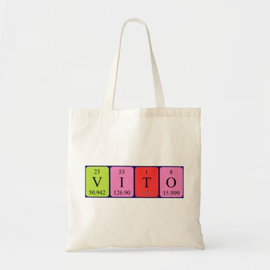Vito periodieke table name canvas tas (Voorkant)