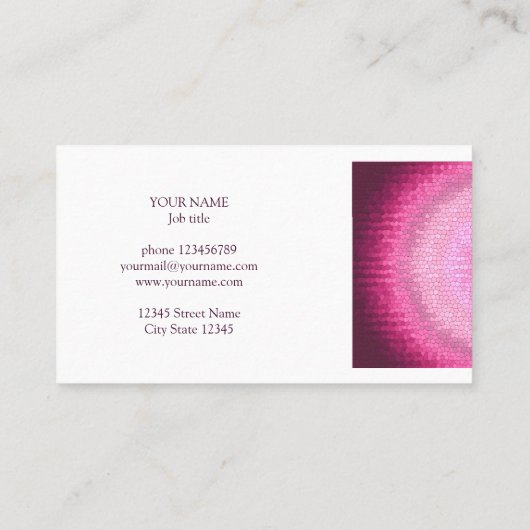 Vitrage roze gradiëntcirkeltextuur. Zakelijke auto Visitekaartje (Achterkant)