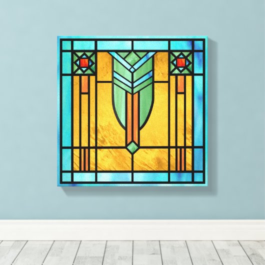 Vitrail Art Déco 3 (Insitu (Plancher de Bois))