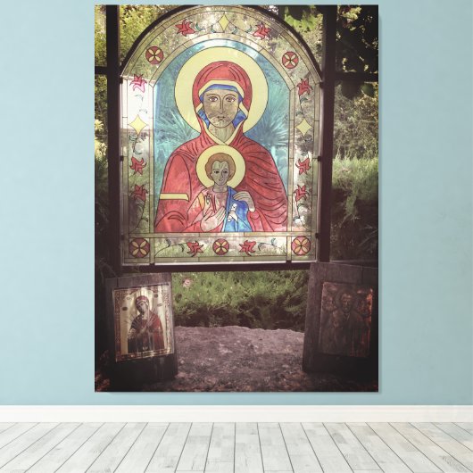 Vitrail orthodoxe Mère Mary toile Imprimer (Insitu (Plancher de Bois))