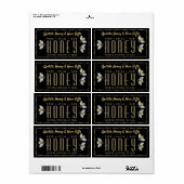 Vitre Abeilles pointillé Étiquette de miel frontiè (Feuille entière)