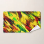 Vitré du rouge au jaune, un peu vert (Serviette à main)