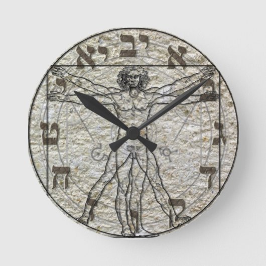 Vitruve Homme Da Vinci Horloge murale (Recto)