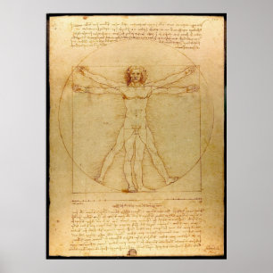 Vitruve Luc Viatour van Leonardo da Vinci Poster