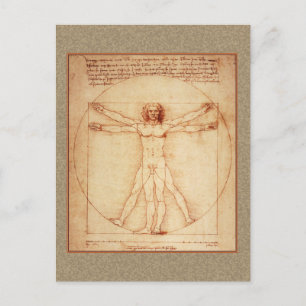 Vitruviaans Man door Leonardo da Vinci Briefkaart