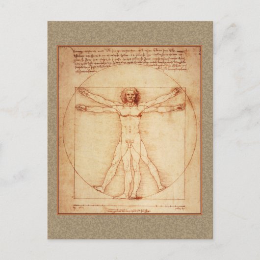 Vitruviaans Man door Leonardo da Vinci Briefkaart (Voorkant)