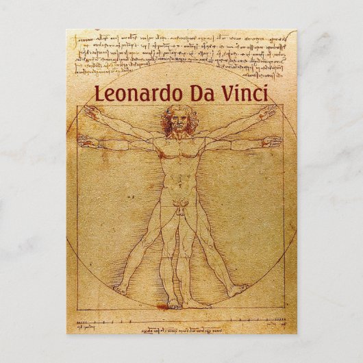 Vitruviaans Man door Leonardo da Vinci Briefkaart (Voorkant)