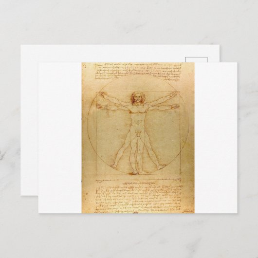 Vitruviaans Man door Leonardo da Vinci Briefkaart (Voorkant / Achterkant)
