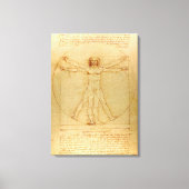 Vitruviaans Man door Leonardo Da Vinci Canvas Afdruk (Voorkant)