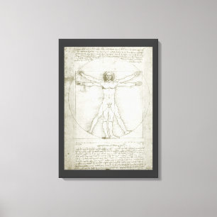 Vitruviaans Man door Leonardo da Vinci Canvas Afdruk