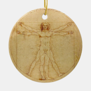 Vitruviaans Man door Leonardo da Vinci Keramisch Ornament