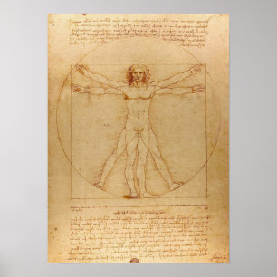 Vitruviaans Man door Leonardo da Vinci Poster