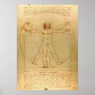 Vitruviaans Man door Leonardo da Vinci Poster