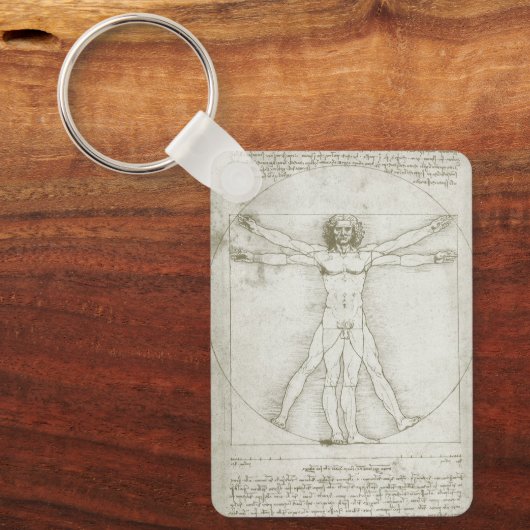Vitruviaans Man door Leonardo da Vinci Sleutelhanger (Voorkant)