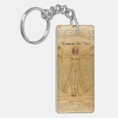 Vitruviaans Man door Leonardo da Vinci Sleutelhanger (Voorkant Links)