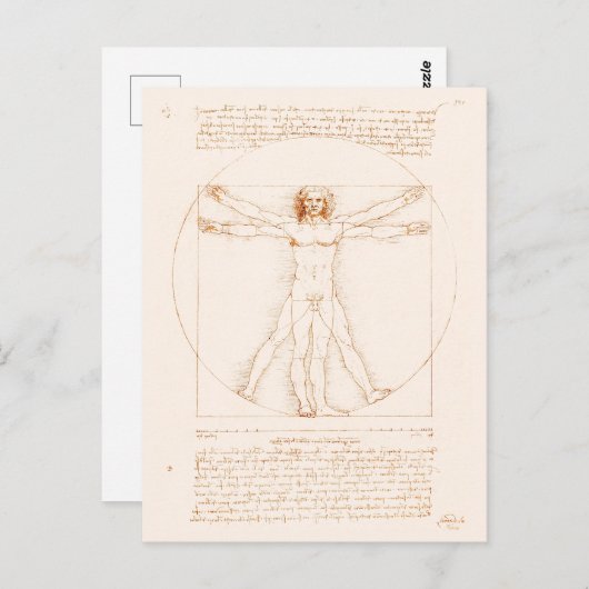 Vitruviaans Man | Leonardo da Vinci | Briefkaart (Voorkant / Achterkant)