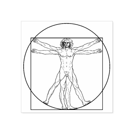 Vitruviaans man rubberstempel (Afrduk)