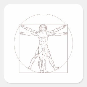 Vitruviaans Man Vierkante Sticker