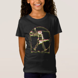 Vitruviaanse Rocker Gitaar Kunstontwerp T-shirt