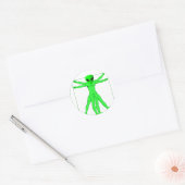 Vitruvian Alien Ronde Sticker (Envelop)