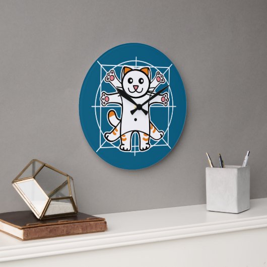Vitruvian Cat Grote Klok (Kantoor)