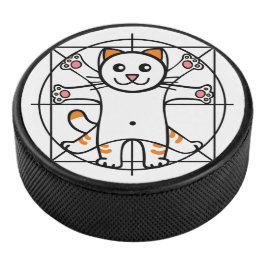Vitruvian Cat Hockey Puck