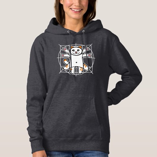 Vitruvian Cat Hoodie (Voorkant)