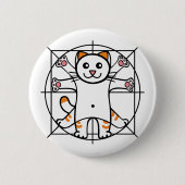 Vitruvian Cat Ronde Button 5,7 Cm (Voorkant)