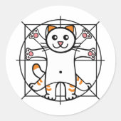 Vitruvian Cat Ronde Sticker (Voorkant)