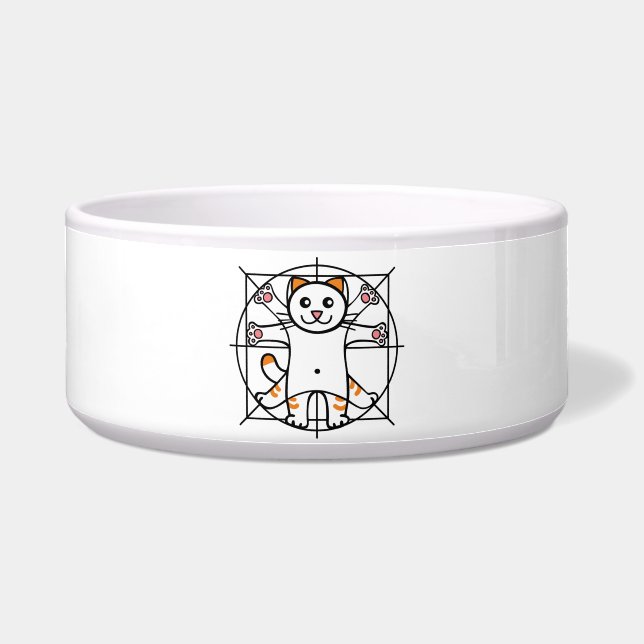 Vitruvian Cat Voerbakje (Voorkant)