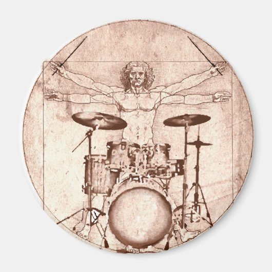 Vitruvian Drummer Magneet (Voorkant)