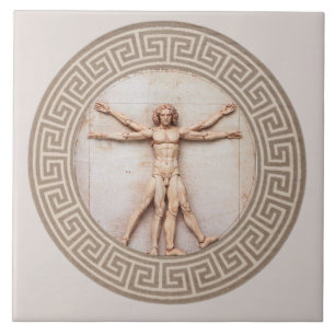 Vitruvian Man door Da Vinci Neutraal Architecturaa Tegeltje