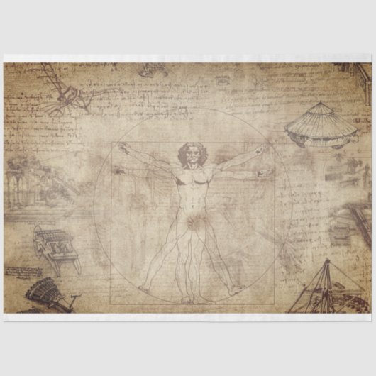 Vitruvian Man Furniture Decoupage Tissue Tissuepapier (Voorkant)
