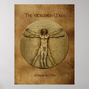 VITRUVIAN MAN Leonardo Da Vinci Art Poster