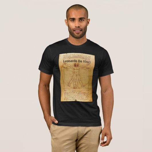 Vitruvian Man-Leonardo Da Vinci T-shirt (Voorkant volledig)
