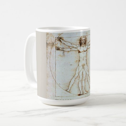 Vitruvian Man par Leonardo da Vinci Coffee Mug (Devant gauche)
