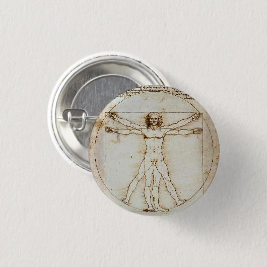 Vitruvian Man Tiny Button (Voorkant /achterkant)