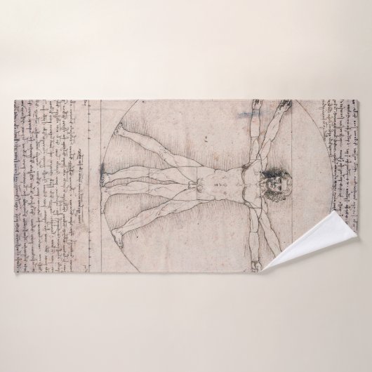 Vitruvian Man Vitruvian Man, Leonardo da Vinci (Serviette de bain)
