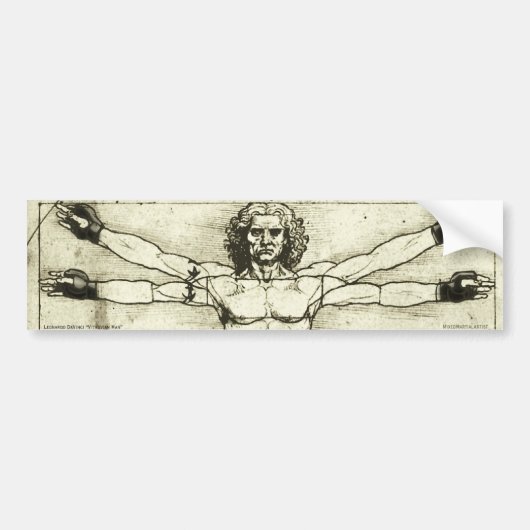 Vitruvian MMA Man Bumpersticker (Voorkant)