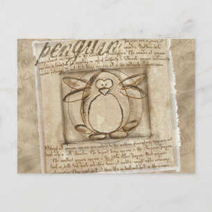 Vitruvian Penguin Briefkaart
