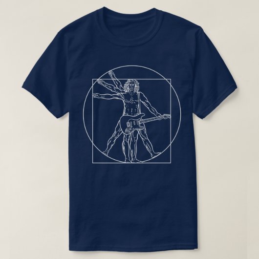 Vitruvian Plays Guitar Premium T-shirt (Design voorkant)