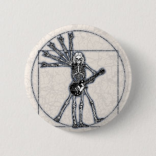 Vitruvian Skeleton Ronde Button 5,7 Cm