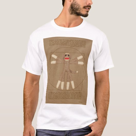 Vitruvian Sock Monkey white T-shirt (Voorkant)