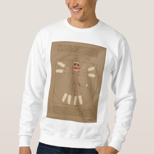 Vitruvian Sock Monkey white Trui (Voorkant)