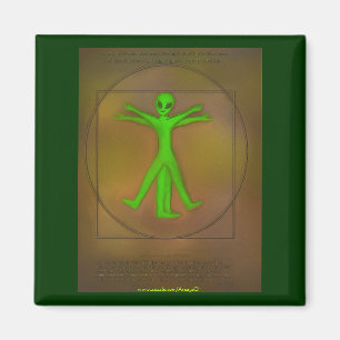 Vitruvian Space Alien v2 magnet Magneet
