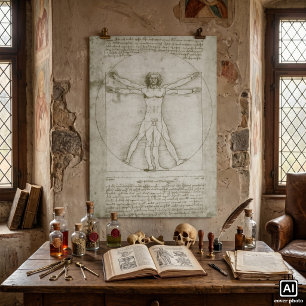 Vitruvianische Man door Leonardo da Vinci Poster